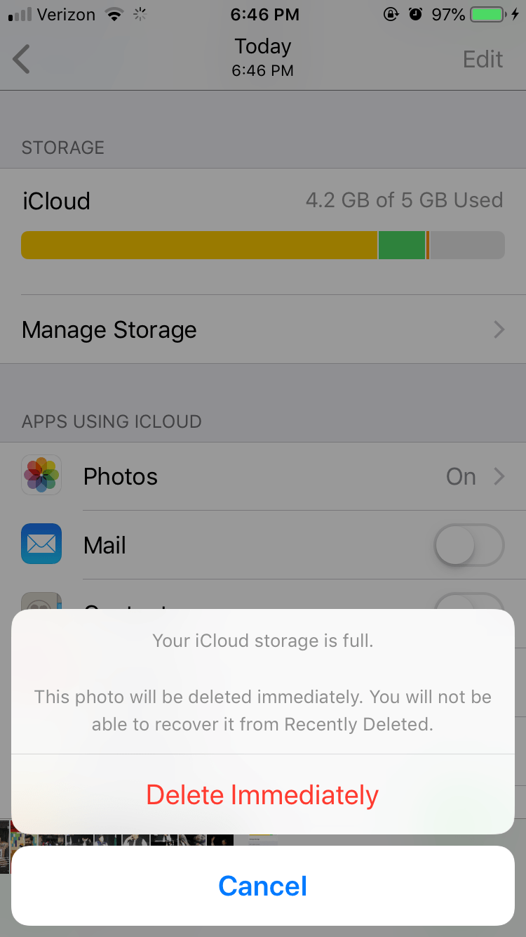 iCloud storage full error Apple Community