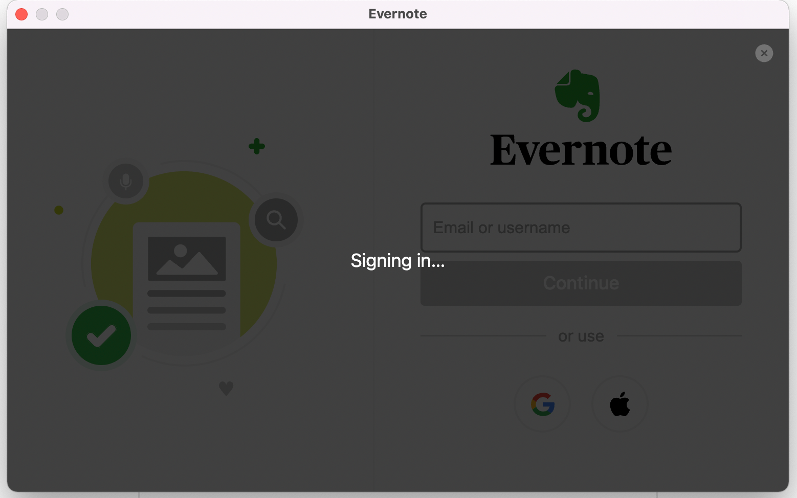 evernote is not logging in using apple id… Apple Community