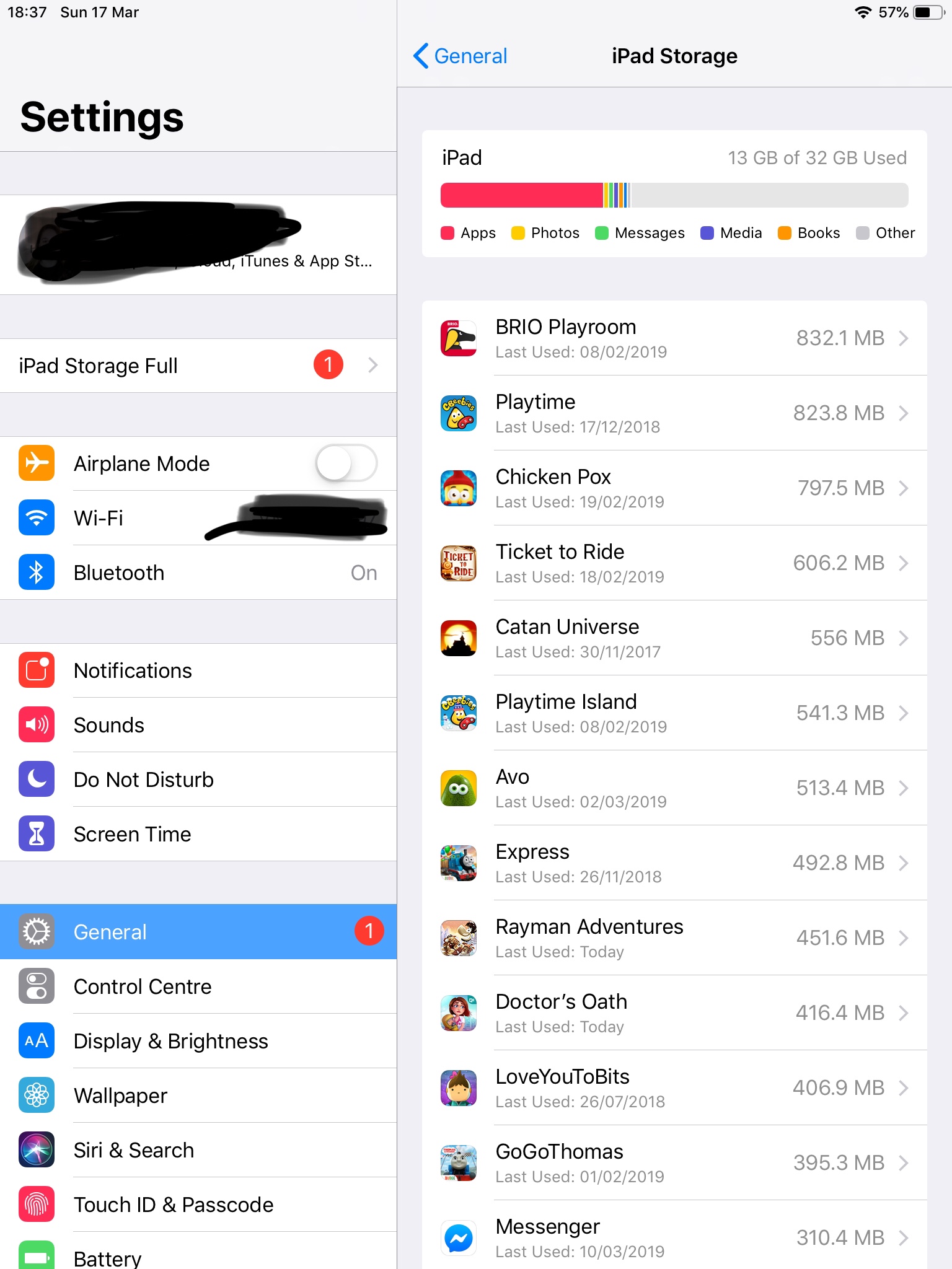 iPad storage full message Apple Community