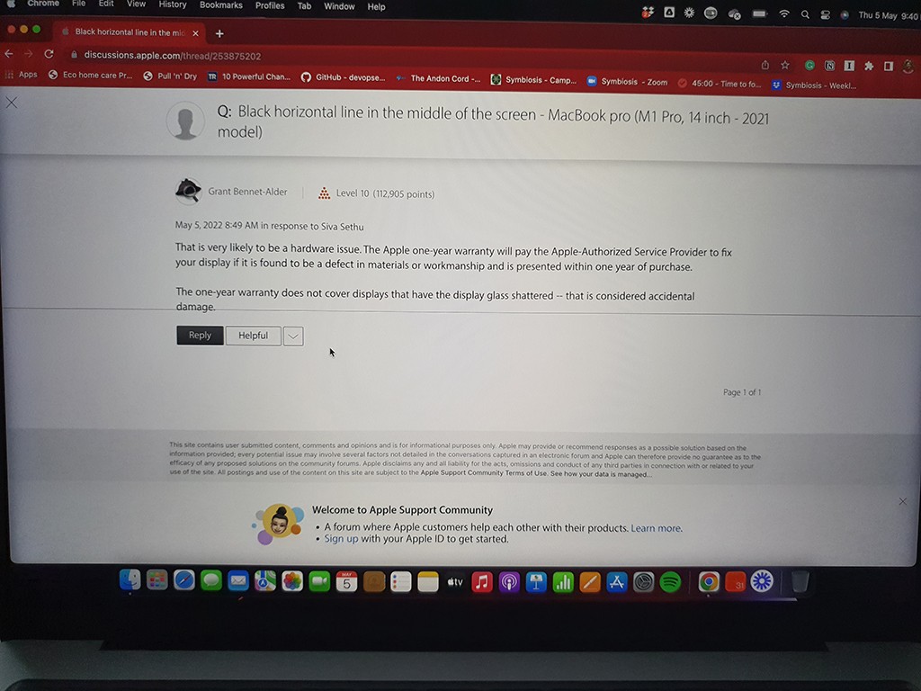 Black horizontal line in the middle of th… Apple Community