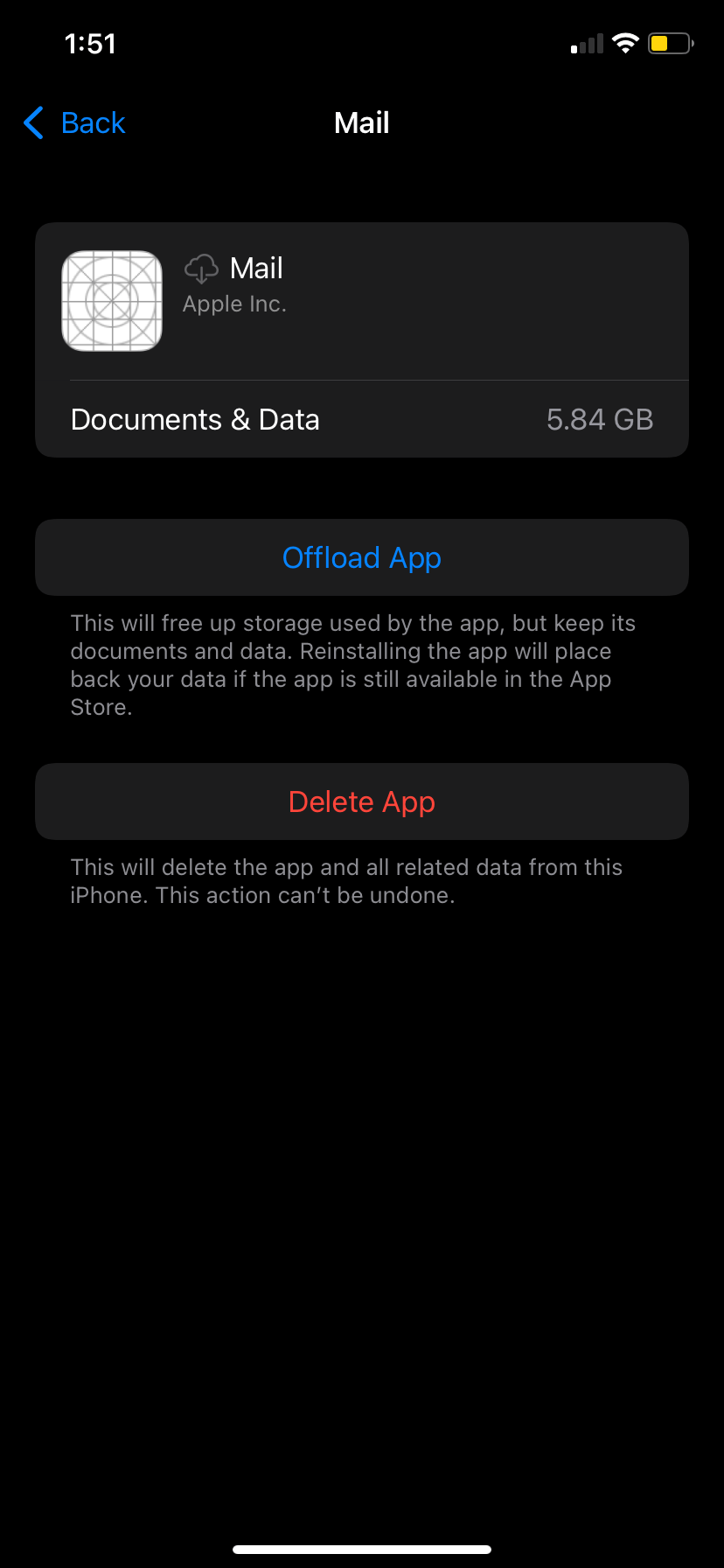 Cant delete mail storage on Iphone Apple Community