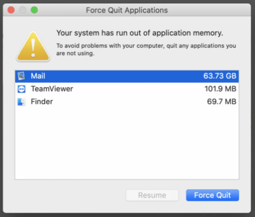 Your system has run out of application me… - Apple Community