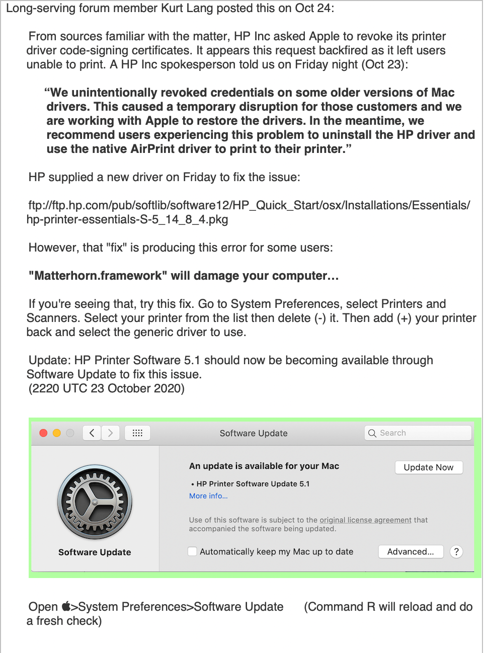 HP scanner 3 will damage your computer Apple Community