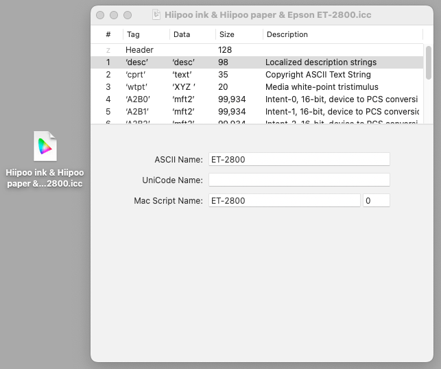 ICC Profile not appearing as a choice Apple Community