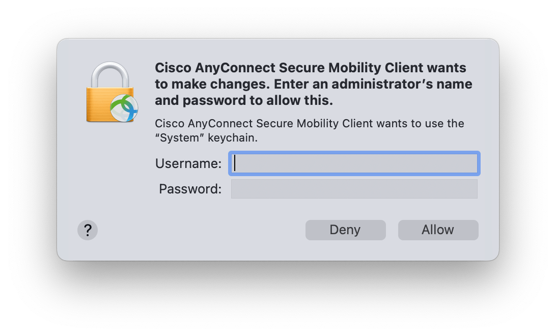 Cisco Anyconnect keychain prompt Apple Community