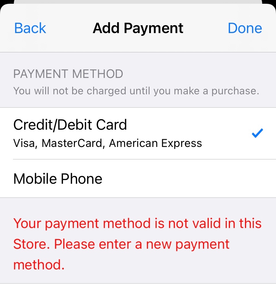 Can’t add payment method Apple Community