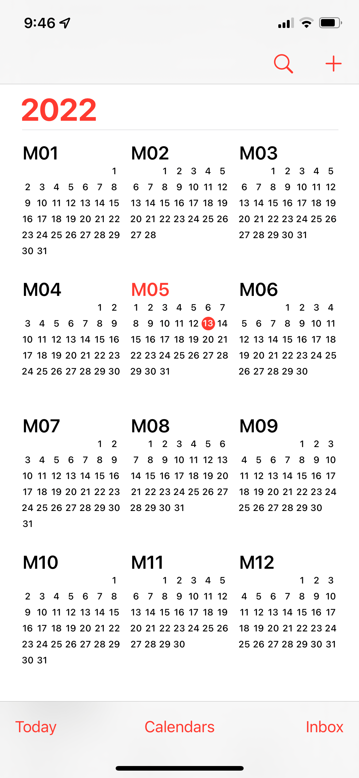 Calendar Months names M01, M02 Apple Community