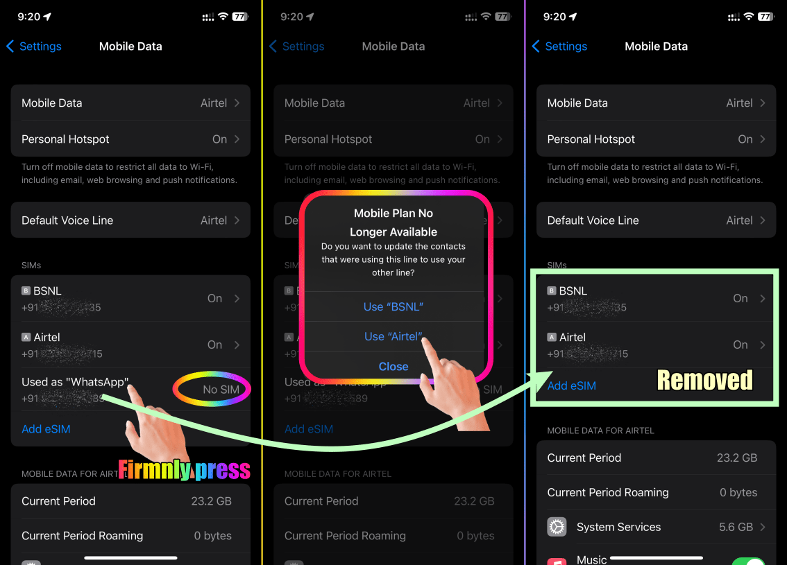 How do I get rid of these old sim card li… Apple Community