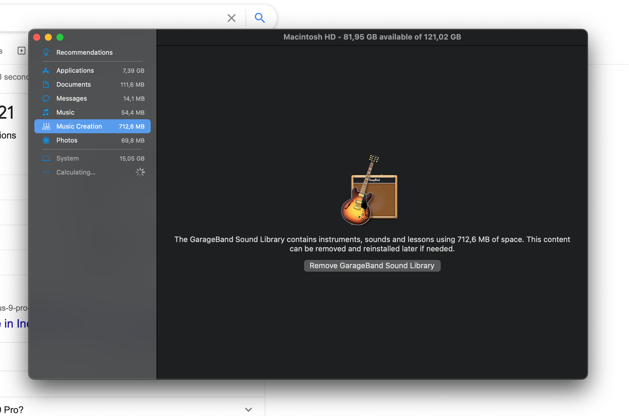 Remove Garage Band sound library Apple Community