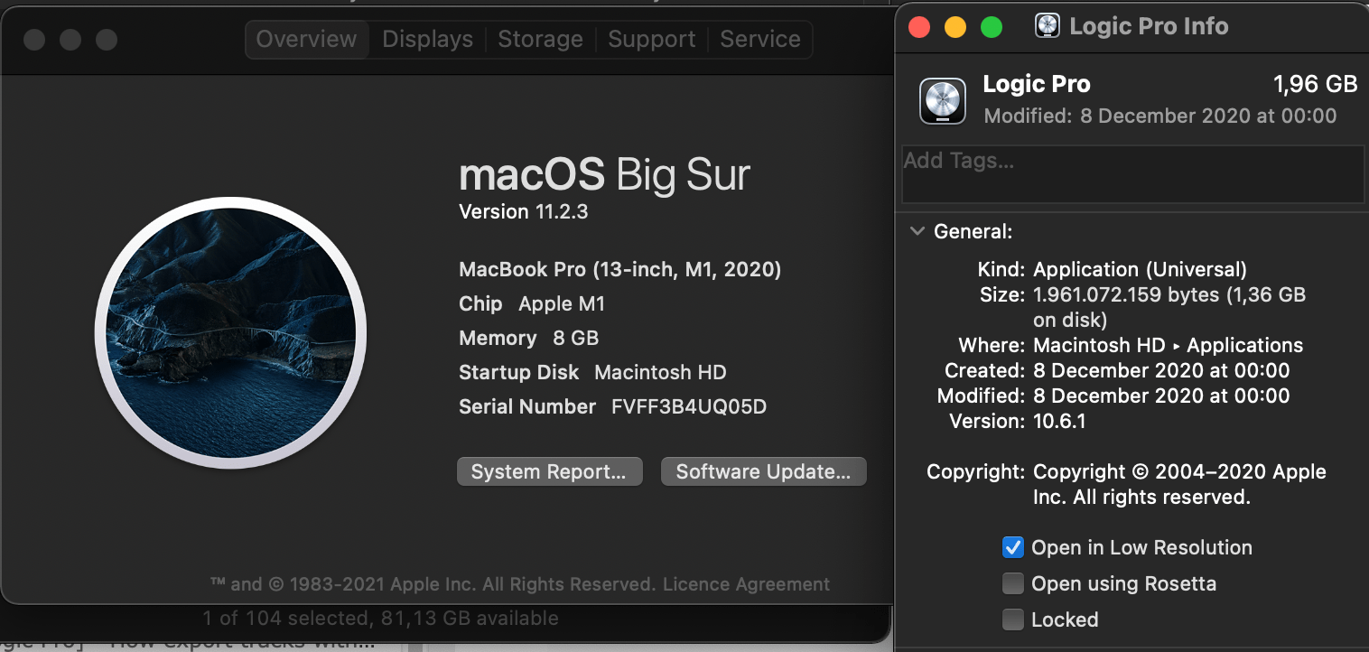 Logic pro X rosetta 2 box don't appear Apple Community