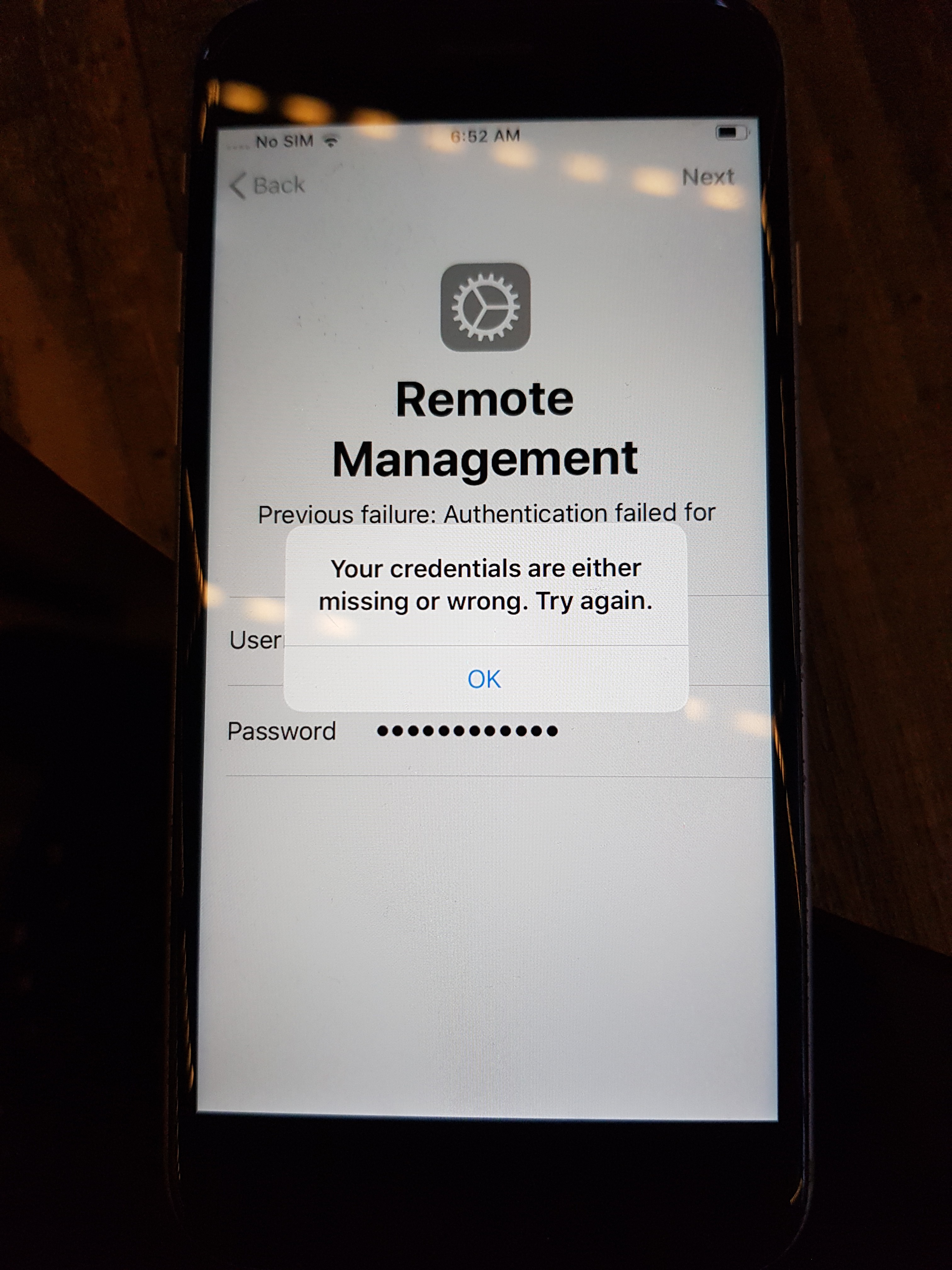 Credentials are either missing or wrong Apple Community