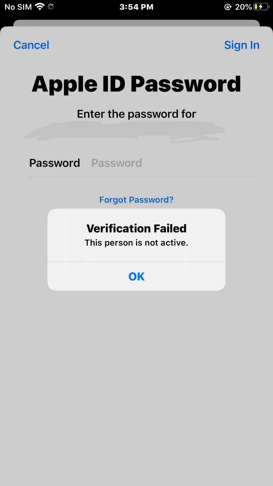 Error message "Verification Failed This … Apple Community