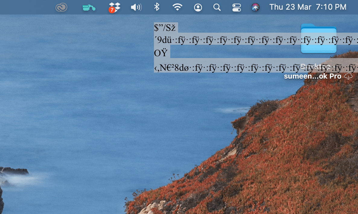 weird symbols on desktop screen Apple Community