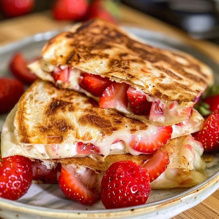 Strawberry Cheesecake Quesadillas Dish Cooking