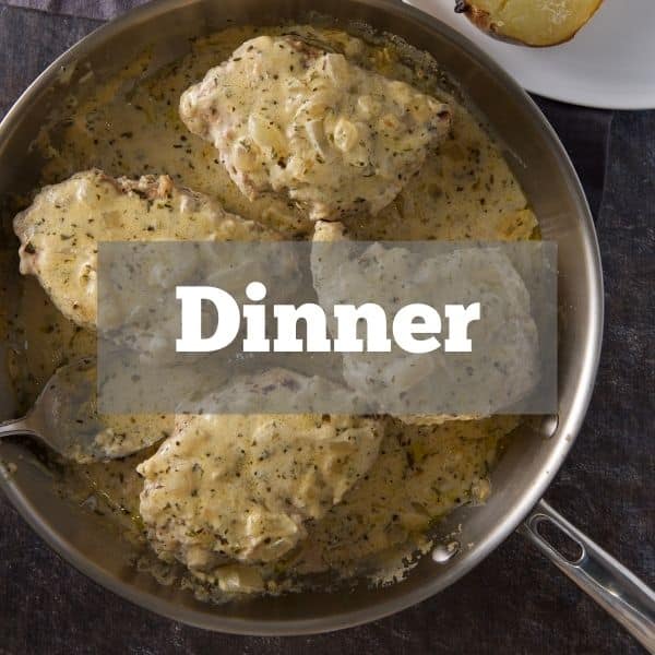 creamy pork chops for the dinner category