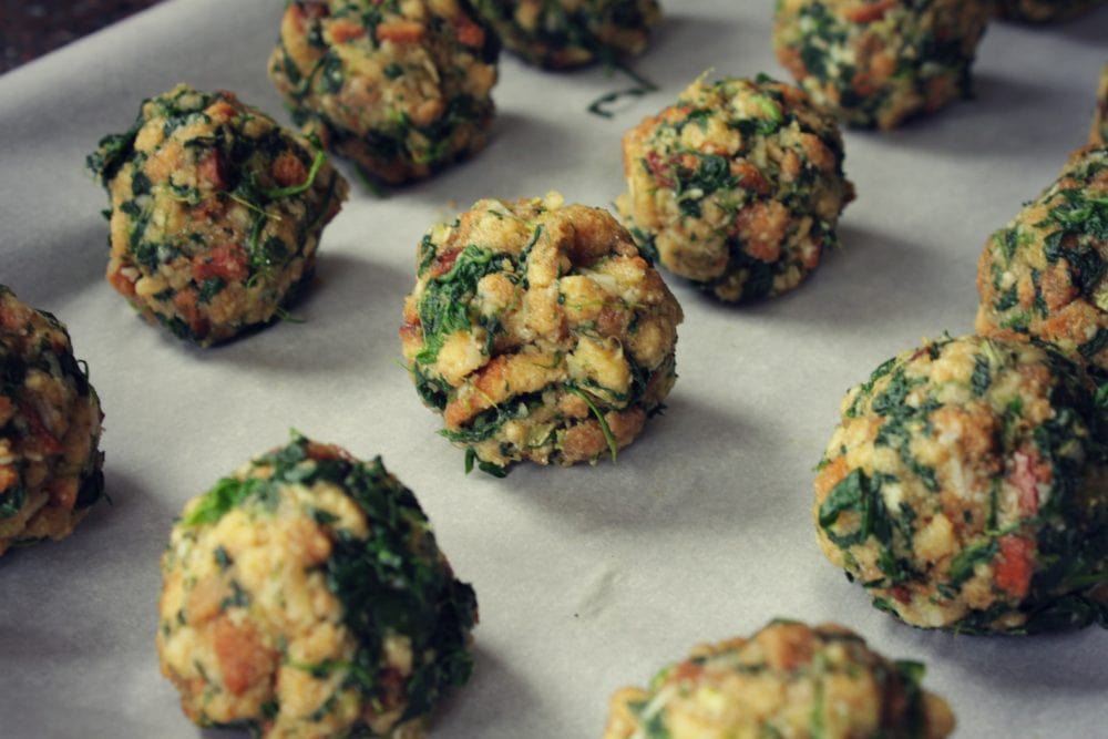 Spinach Stuffing Balls a 'Throwback' Recipe Dish 'n' the Kitchen