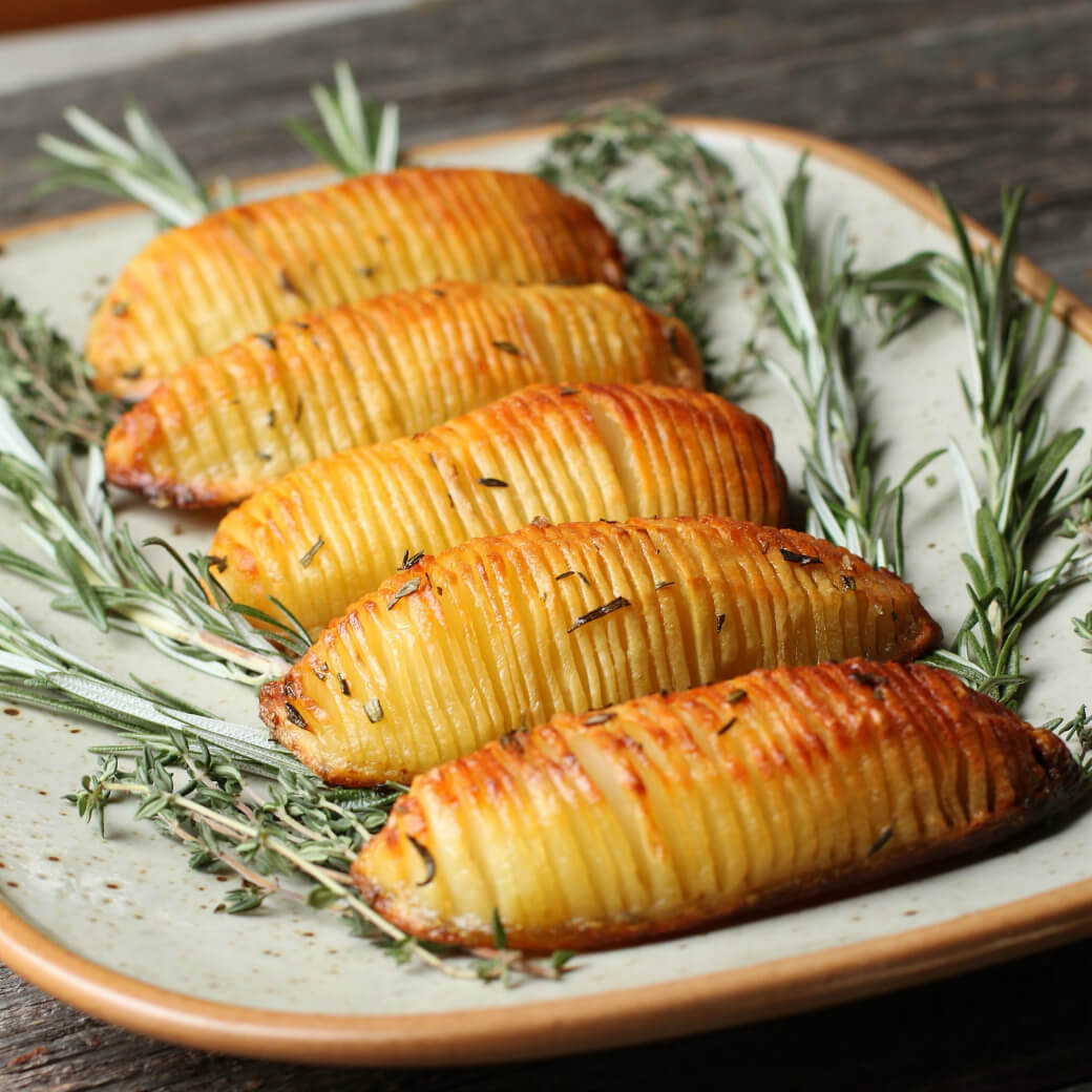 Crispy Herbed Hasselback Potatoes Dish 'n' the Kitchen