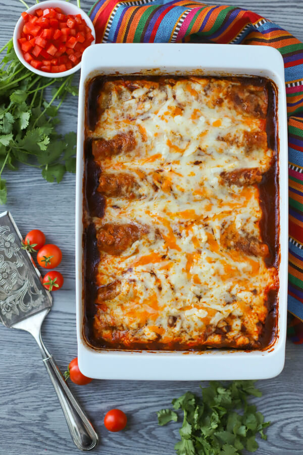 Cheesy Baked Turkey Enchiladas Dish 'n' the Kitchen