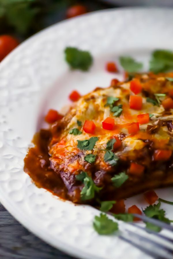 Cheesy Baked Turkey Enchiladas Dish 'n' the Kitchen