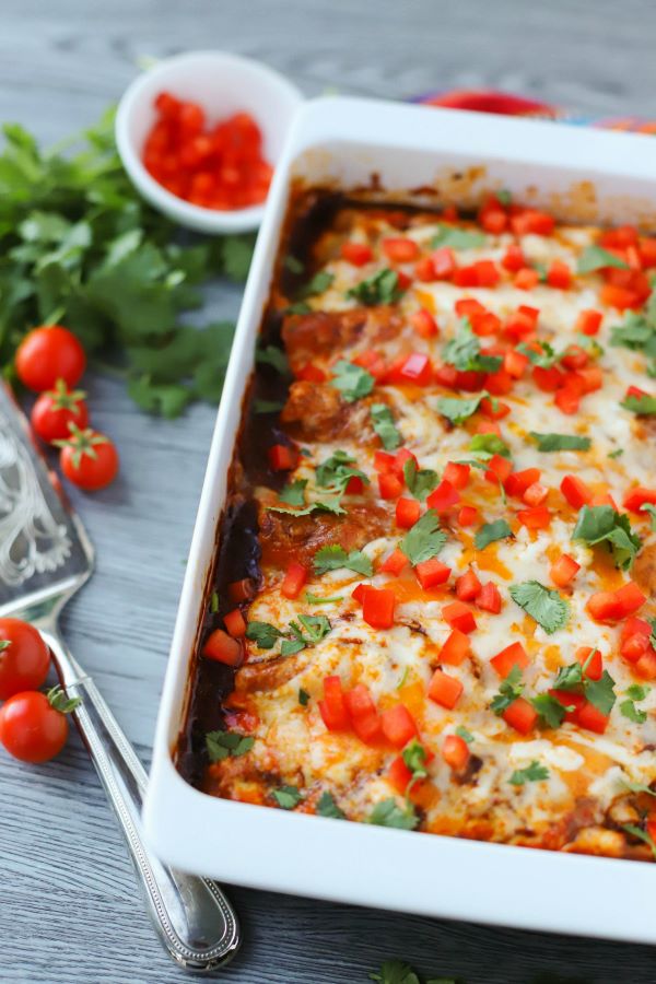 Cheesy Baked Turkey Enchiladas Dish 'n' the Kitchen