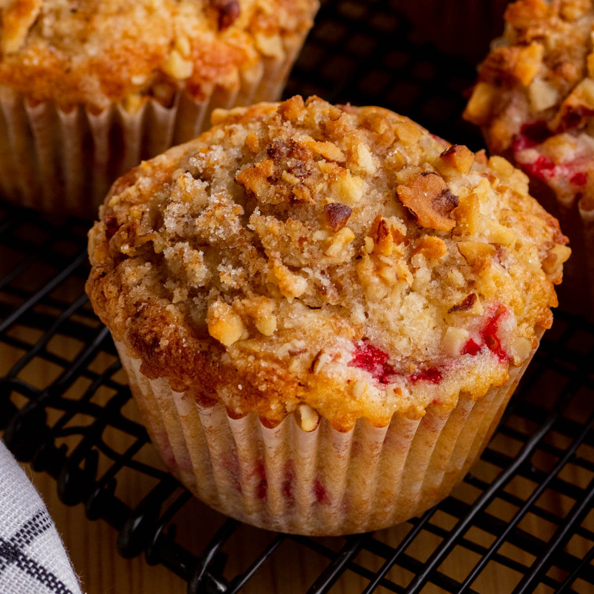 Strawberry Rhubarb Muffins with Streusel Dish 'n' the Kitchen