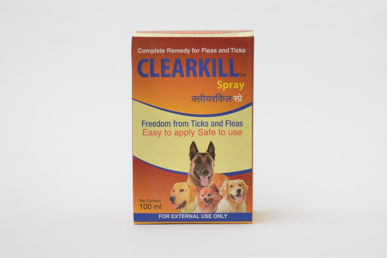 Clearkill Dog and Cat Flea and Tick Spray, 100 Ml Disinfecto