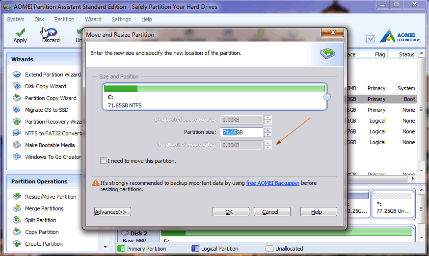 Free Partition Manager Create and Resize Partition for Windows 7