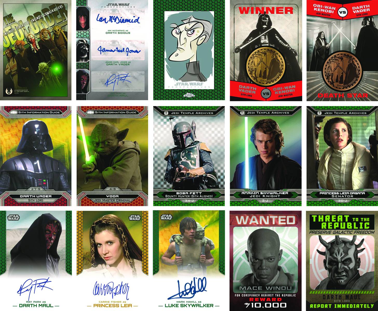 Details on TOPPS Star Wars 2015 Chrome Perspectives Jedi Vs Sith Trading Cards