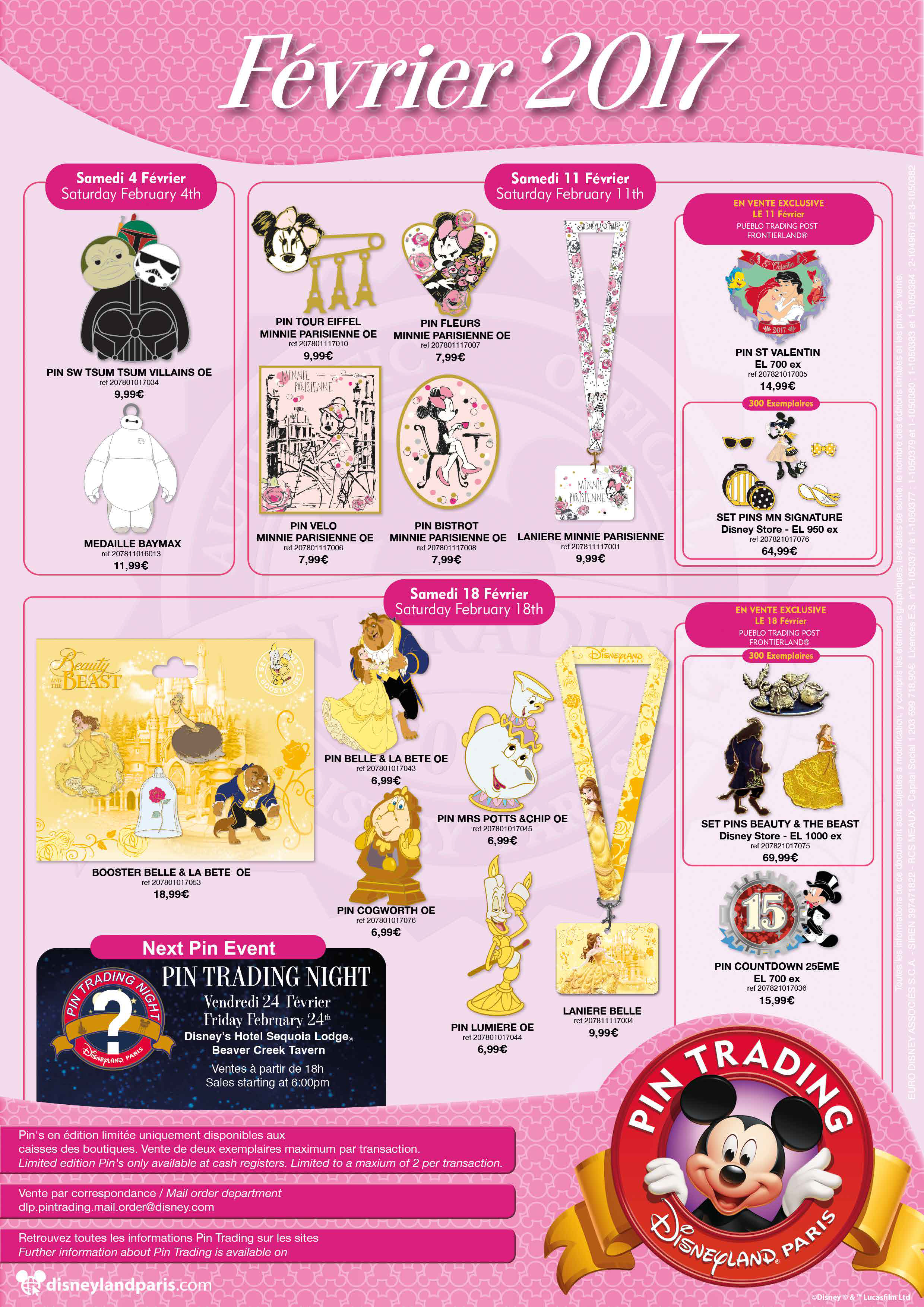 February’s Disneyland Paris Pins Announced