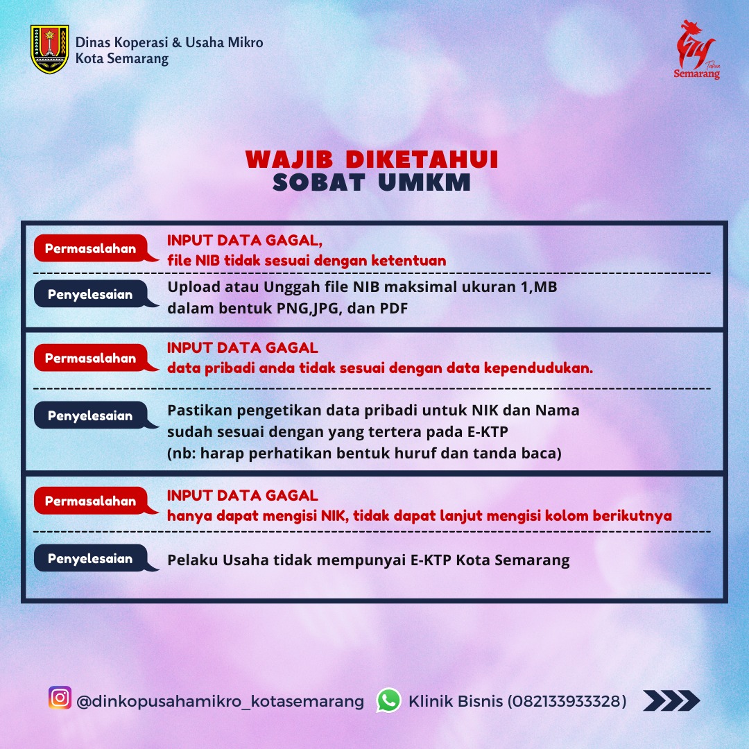 Pendaftaran BPUM Dinas Koperasi dan UMKM Kota Semarang