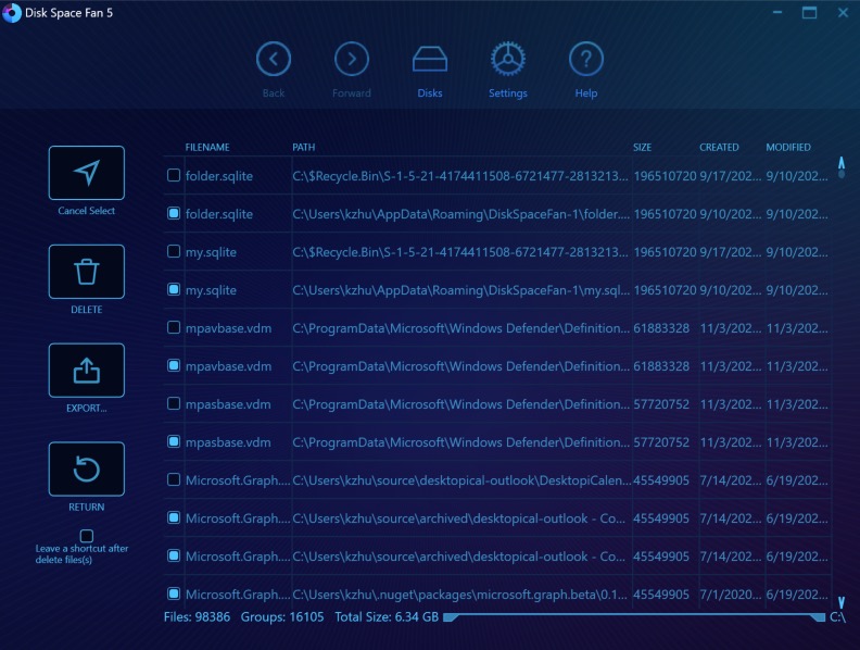Disk Space Fan Analyze disk usage and free up disk space on Windows