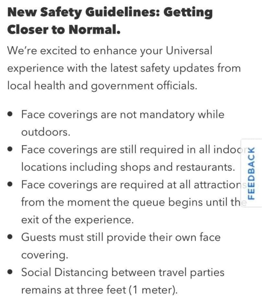 New Face Mask Policies at Universal Orlando and Disney World