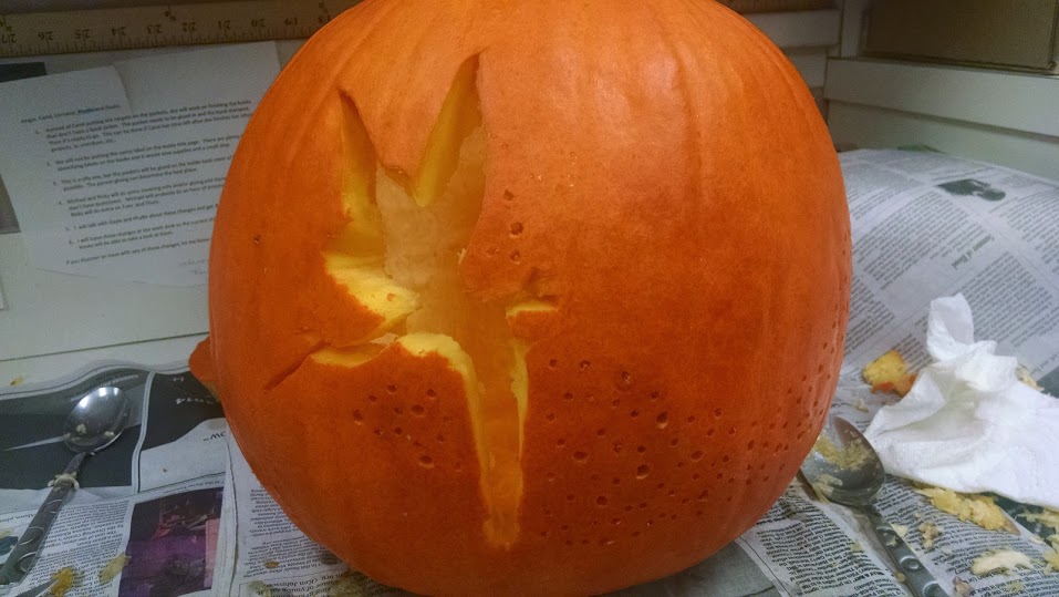 Carving a Tinkerbell pumpkin Disney in your Day
