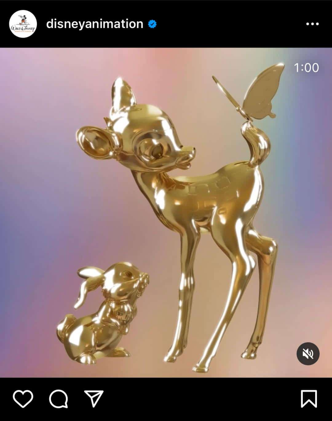 A Gold Statue of Bambi and Thumper Will Be Added to Disney's Hollywood