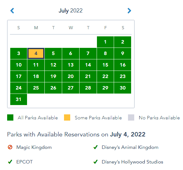 Magic Kingdom Park Reservations Fully Booked for July 4 •