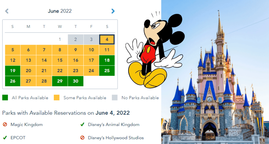 Most Walt Disney World Theme Parks Now at Capacity Next Week •
