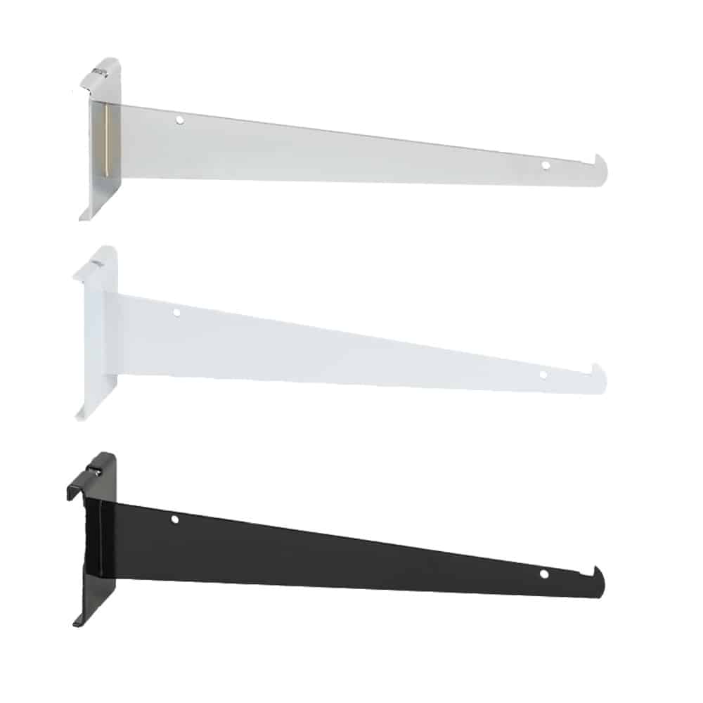 Gridwall Shelf Brackets Black, White, Chrome 12" & 14"