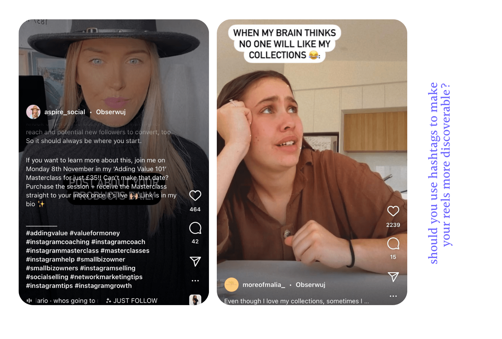 Are hashtags for reels important? Does adding them hurt or help your