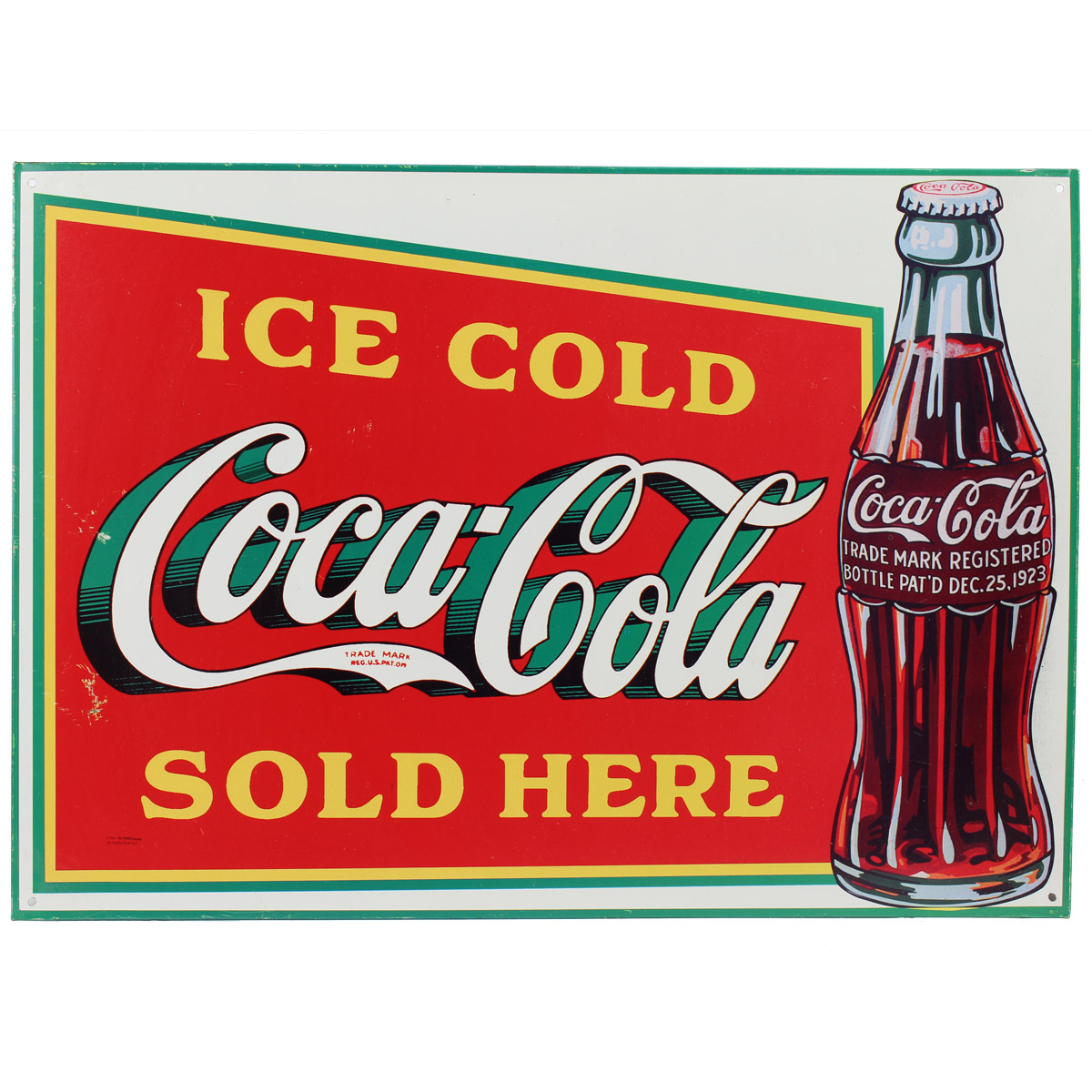 Retro Tin Sign Ice Cold CocaCola Sold Here 1989 Display Shack