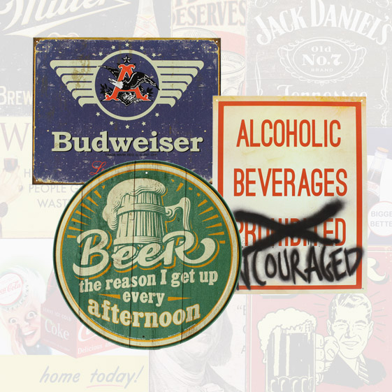 Vintage Metal Bar Signs