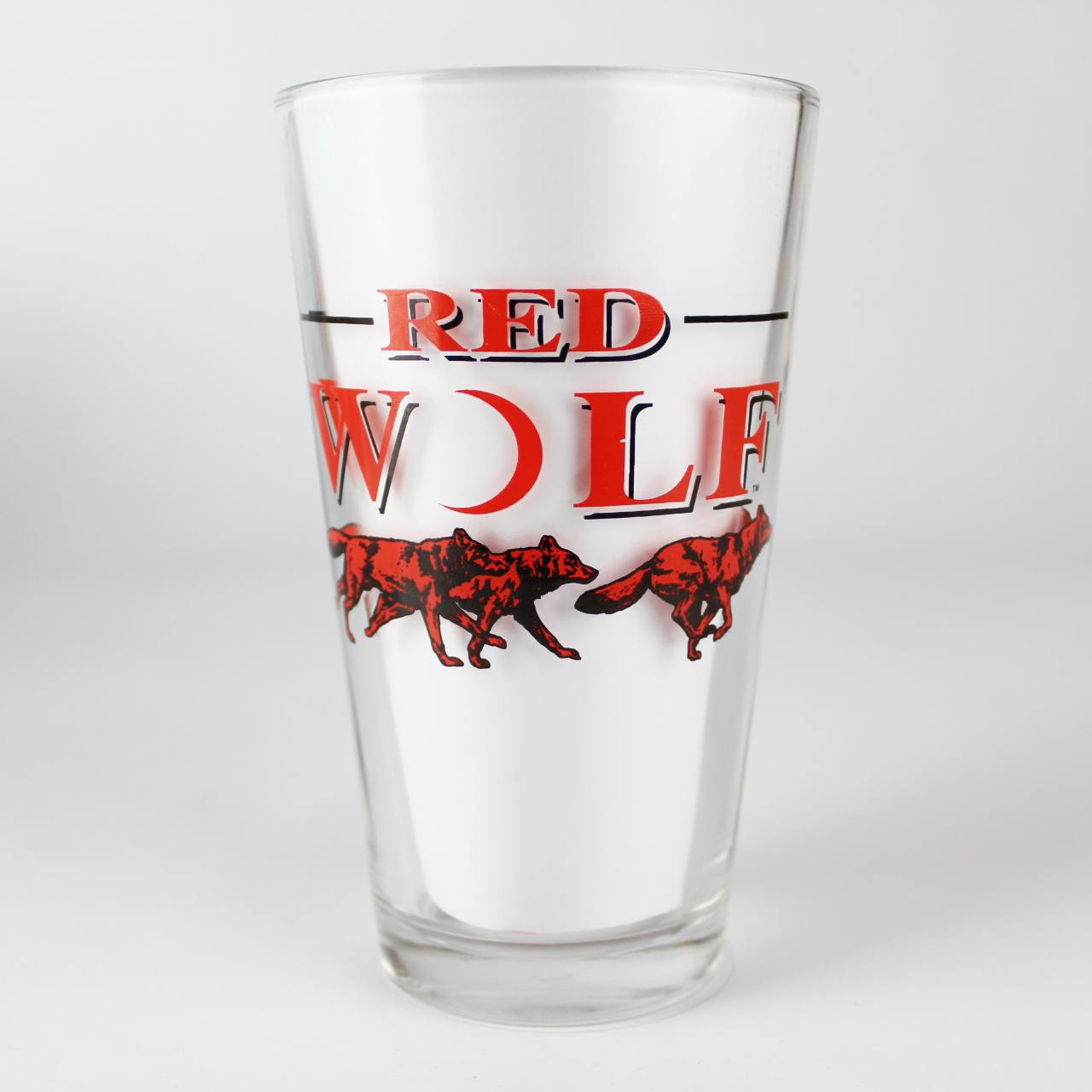 Beer Pint Glass 1990's AnheuserBusch Red Wolf Display Shack