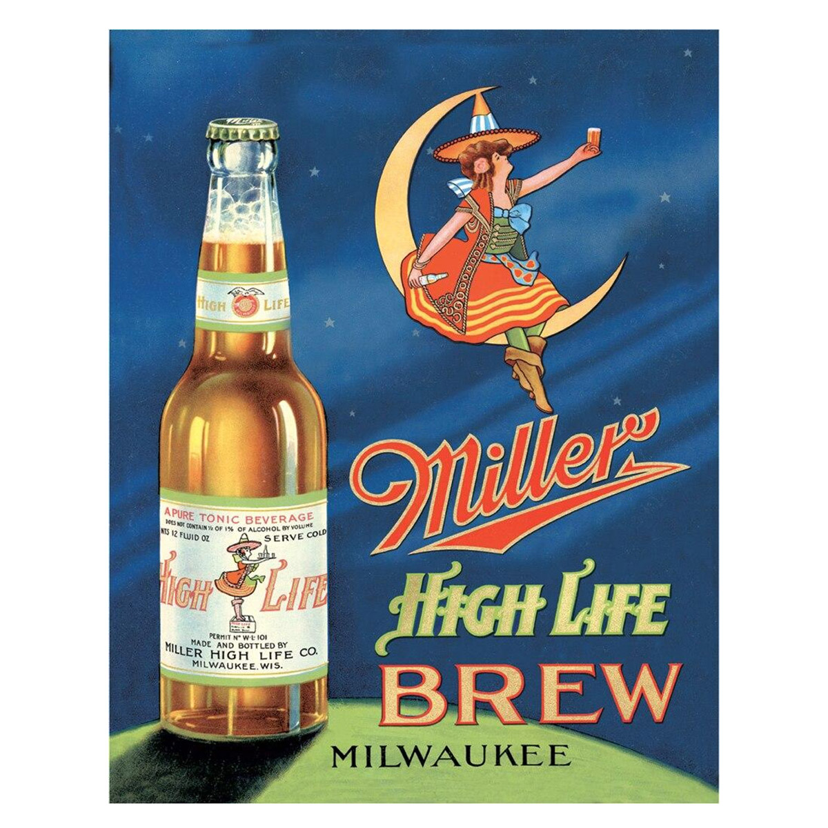 Vintage Metal Sign Miller High Life
