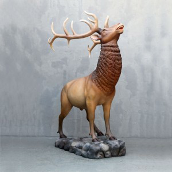 Fiberglass Elk in Natural Color Elk Statue