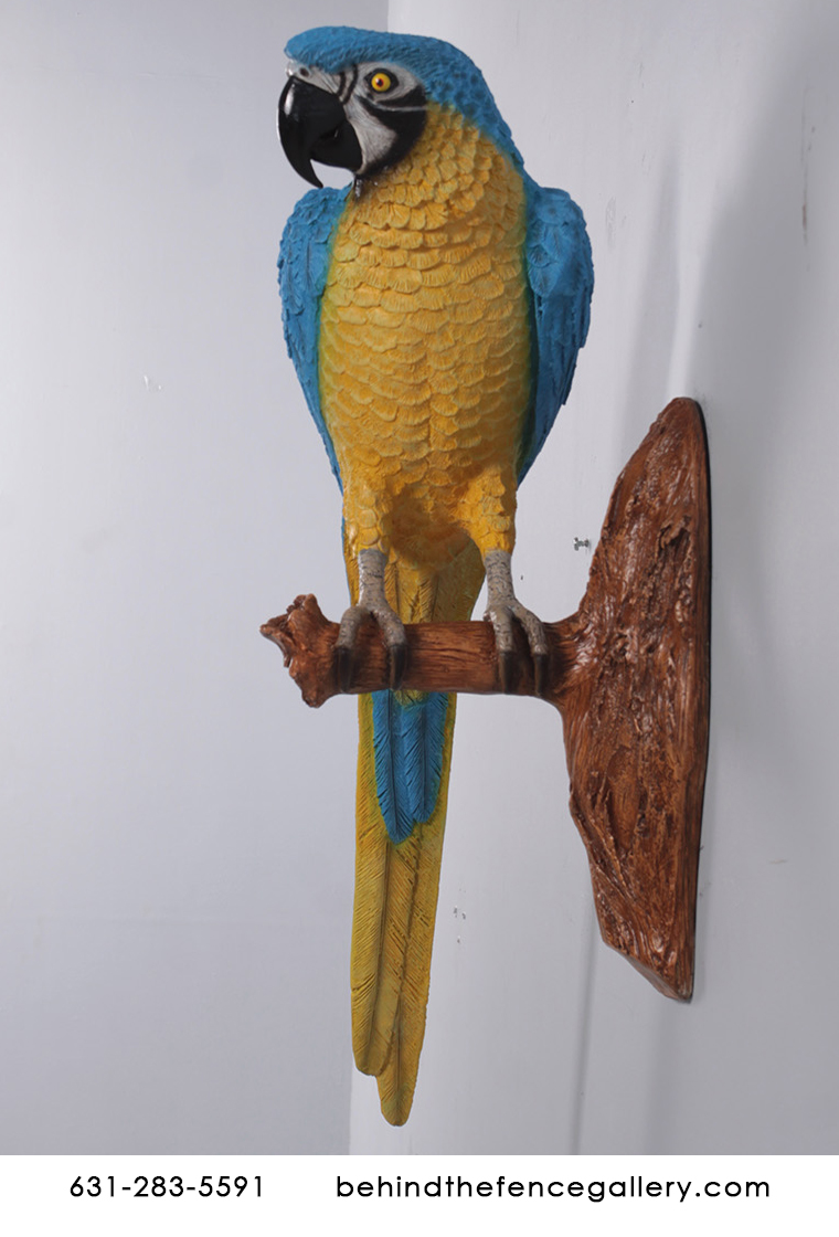 Life Size Blue and Gold Macaw Parrot Statue Life Size Blue and Gold