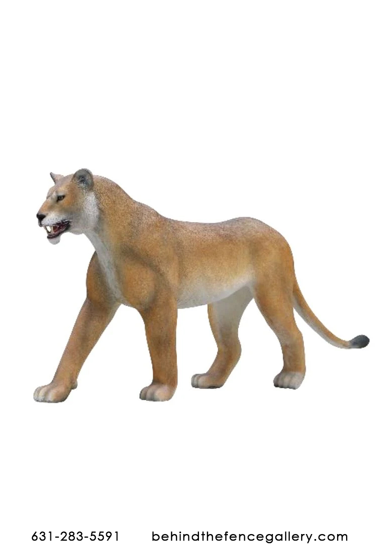 Life Size African Lioness Walking Statue Decor Life Size African