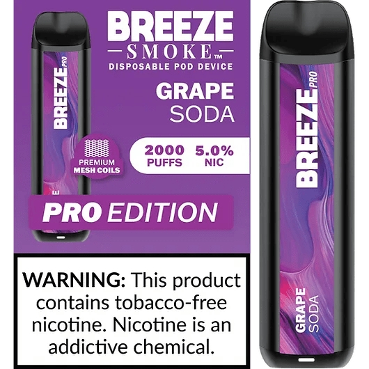 BREEZE Pro 2000 Puffs Vape Grape Soda