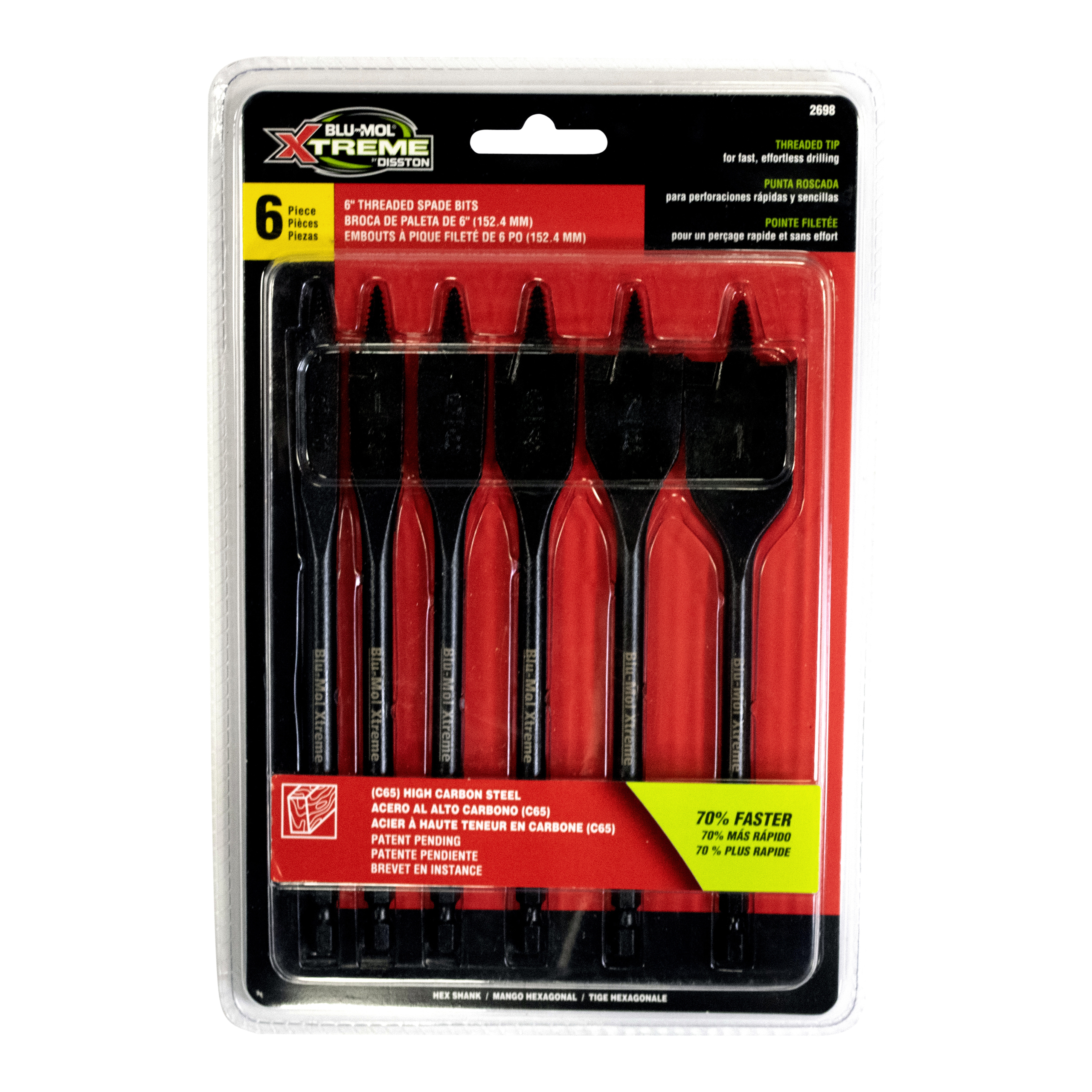 6PC BLUMOL Threaded Spade Bit Set Disston Tools