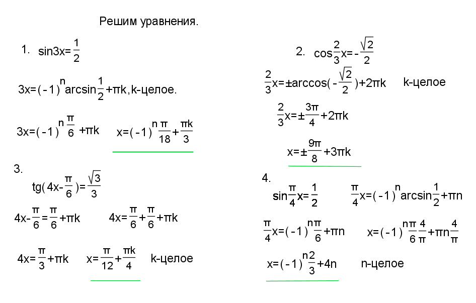 Тригонометрия Тригонометрические уравнения. (Простейшие