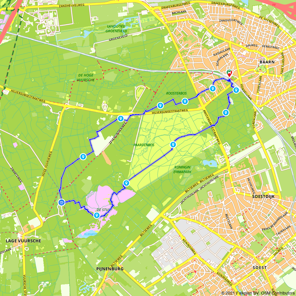 2477950 Rondje Baarn station terrace Buiten in de Kuil, 10.7 km