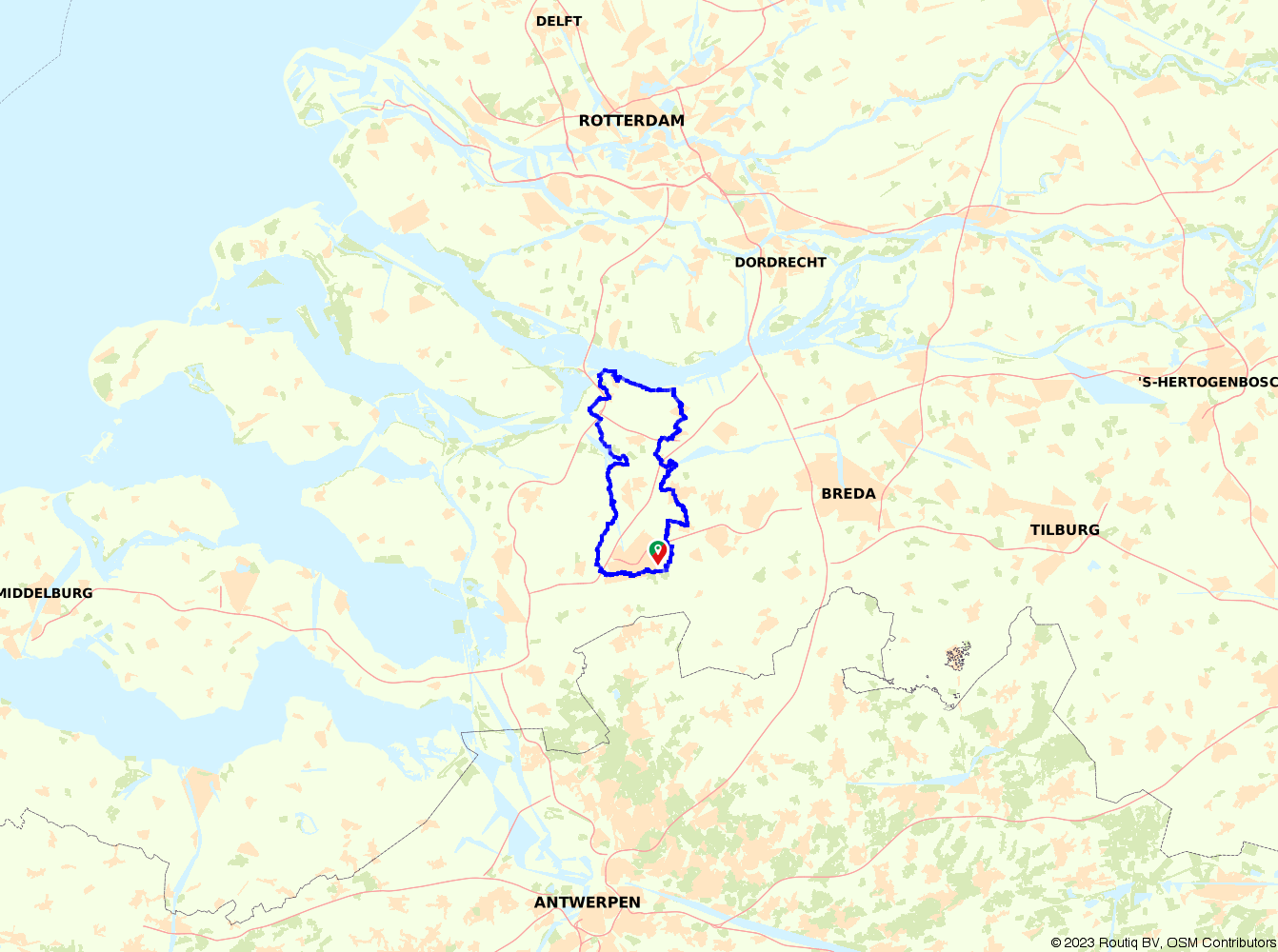 Routiq 314290 Tour around Roosendaal, OudGastel and Fijnaart